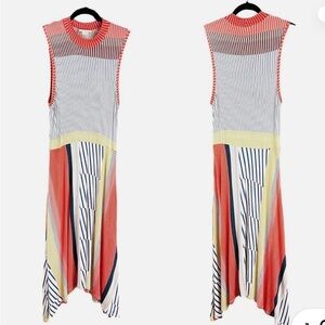 Maeve - ANTHROPOLOGIE Red and Cream Graphic Dress